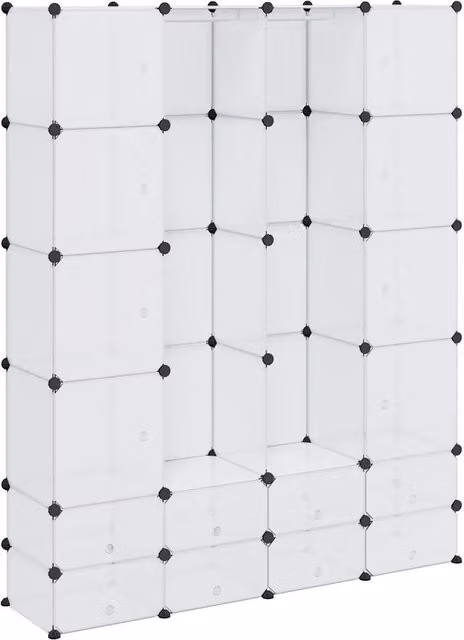 Armadietto Modulare DESIGN IN con 18 Scomparti Bianco L: 37 cm, P: 146 cm, H: 180,5 cm CFW5122370