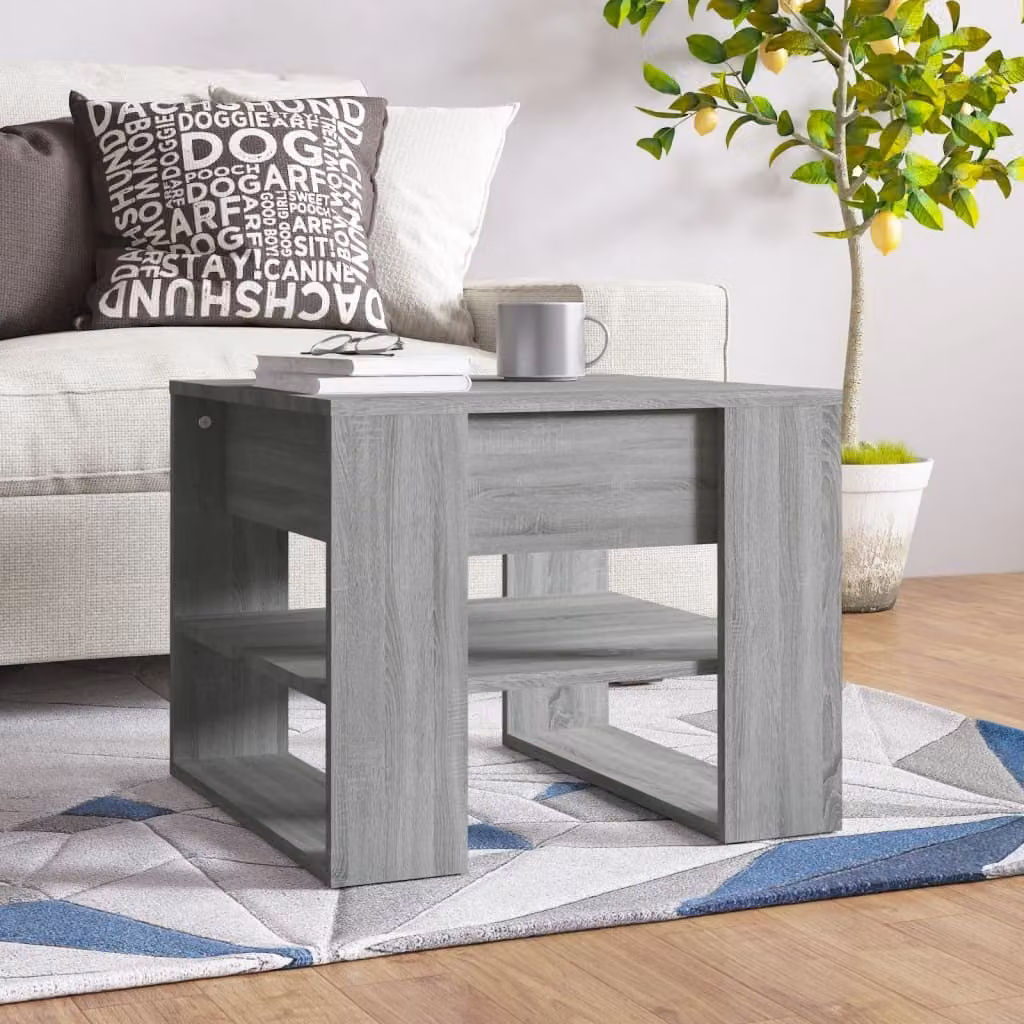 Maison Exclusive - Tavolino grigio Sonoma 55,5x55x45 cm Materiale ligneo