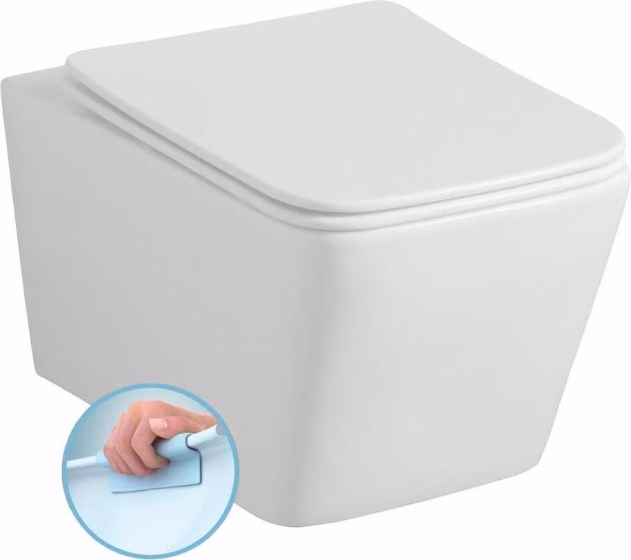 WC sospeso PORTO, senza bordo, 36x52cm, bianco