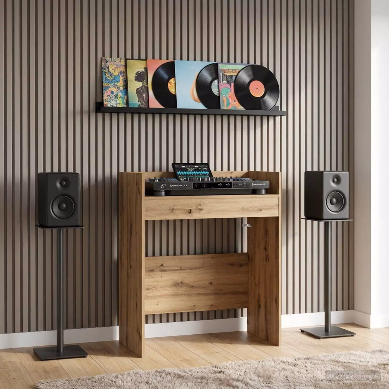 vidaXL Tavolo DJ Moderno in Rovere Marrone L: 62 cm, P: 45 cm, H: 102 cm