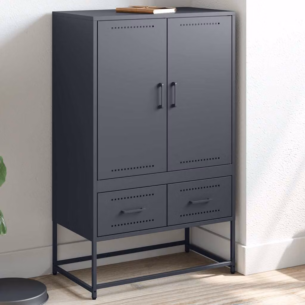 Credenza moderna vidaXL in metallo antracite L: 68 cm, P: 39 cm, H: 111,5 cm – 1