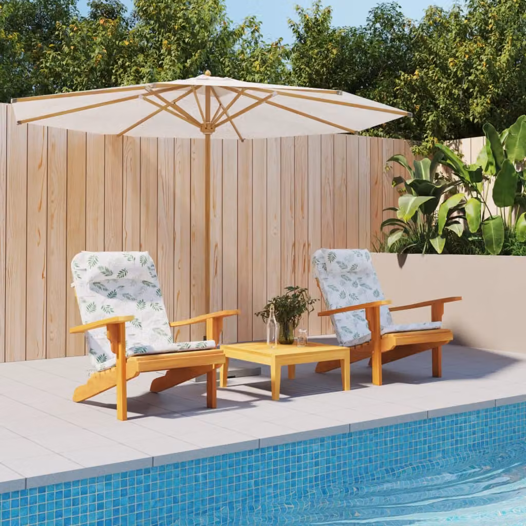 Set di 2 cuscini per sedia Adirondack vidaXL con motivo a foglie, tessuto Oxford impermeabile e traspirante, multicolore