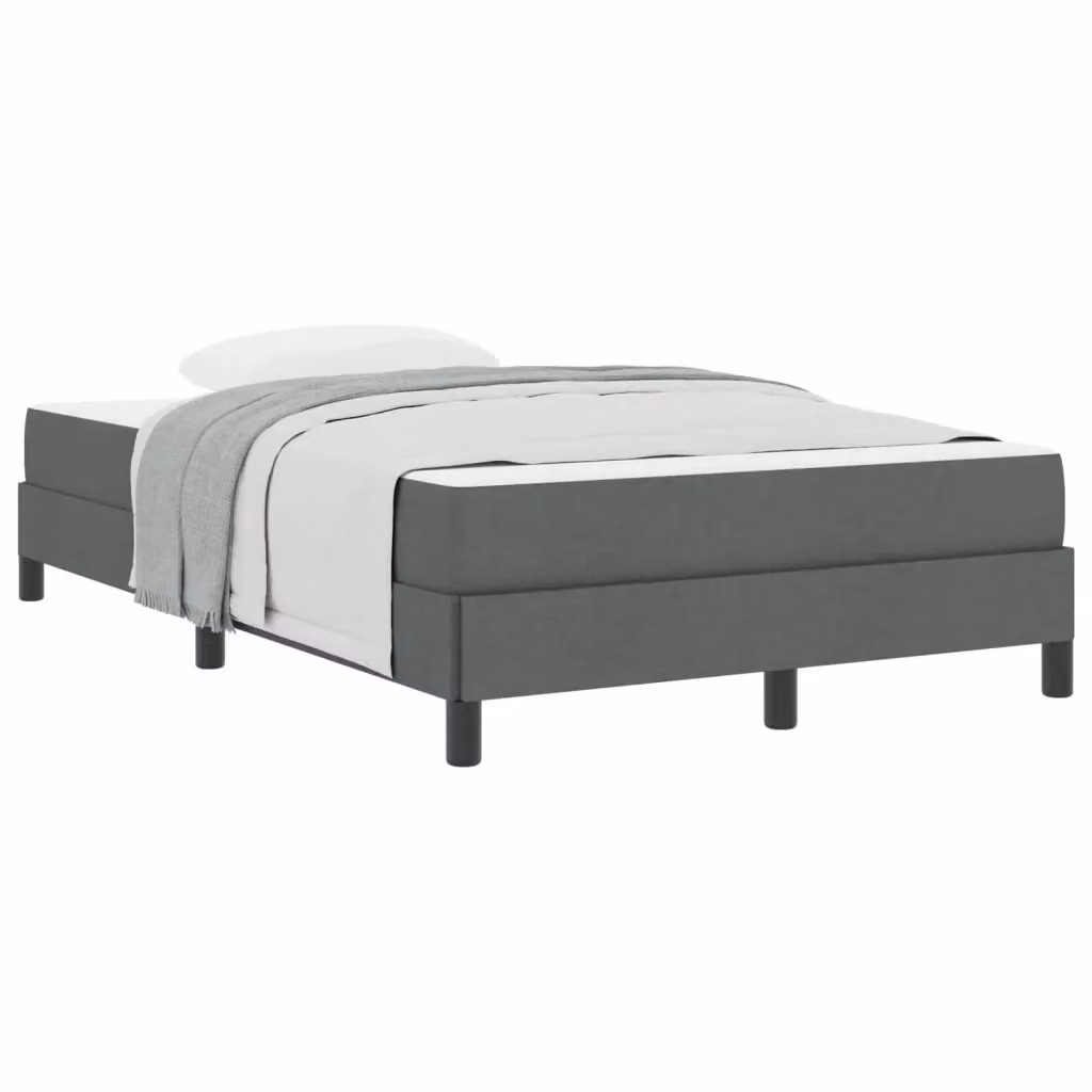Letto a molle vidaXL in tessuto grigio con struttura in legno e metallo L/P/H: 200 x 120 x 28 cm – 2