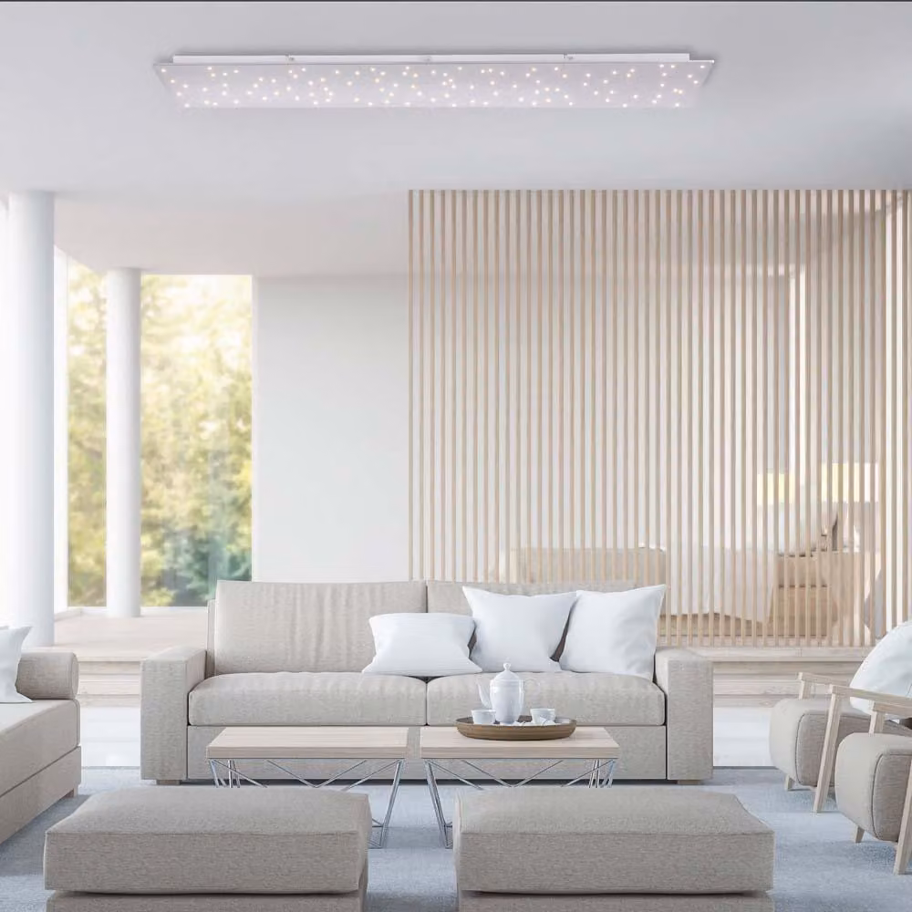 Plafoniera LED, effetto cielo stellato, dimmerabile, telecomando, H 4 cm