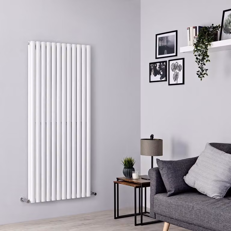 Radiatore Verticale Doppio di Design Bianco Colonne Ovali 1940W Termosifone - Design