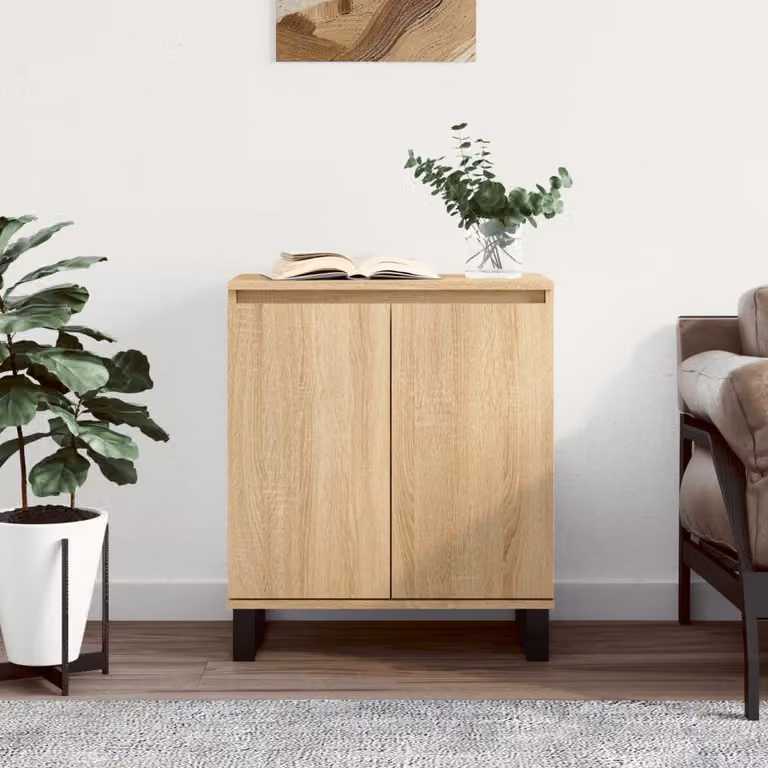 Credenza moderna vidaXL in legno multistrato color rovere Sonoma, L: 60 cm, P: 35 cm, H: 70 cm
