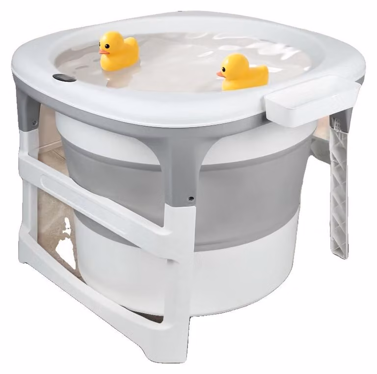 Vasca da bagno, termostato regolabile, design salvaspazio, GRIGIO