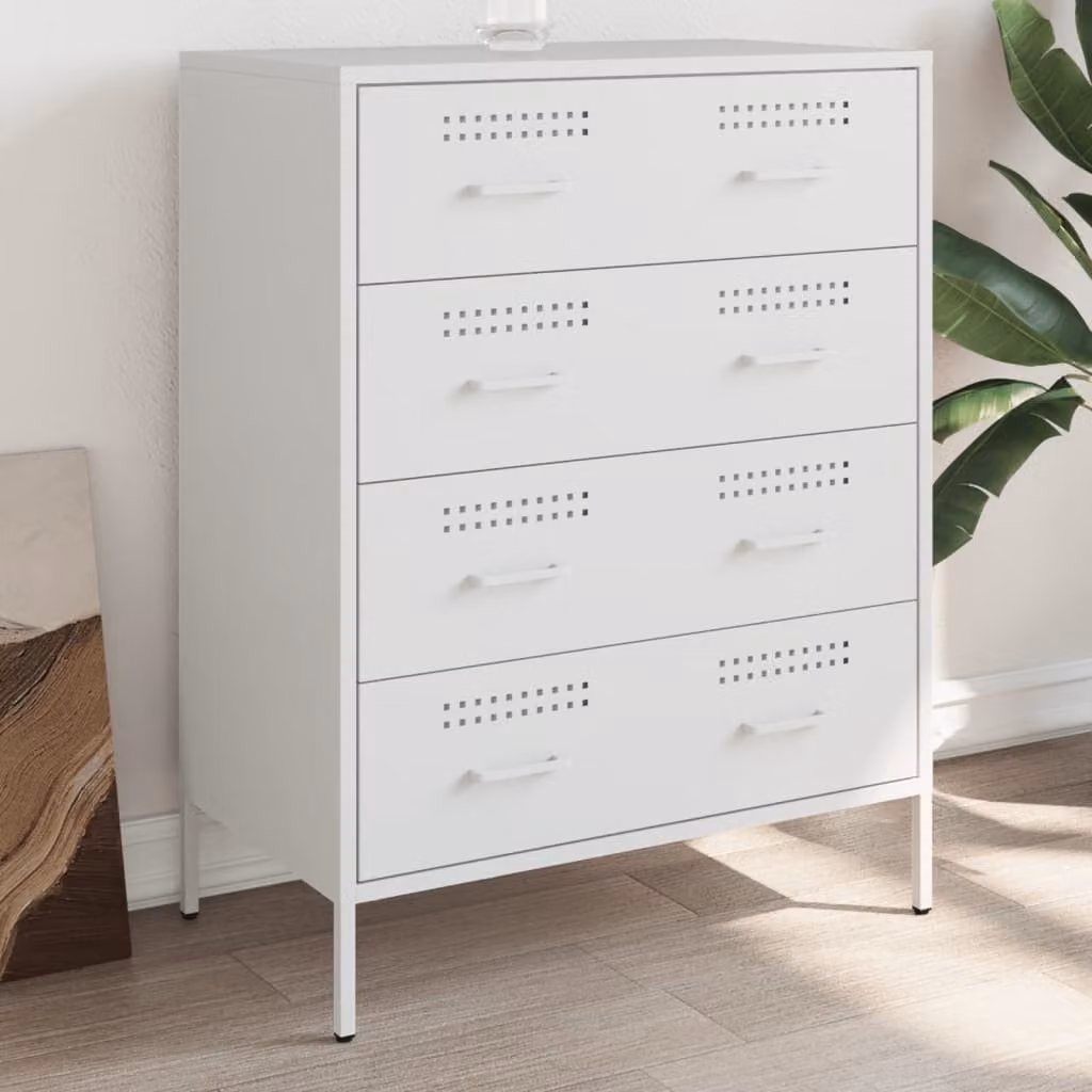 Credenza bianca in metallo stile industrial vidaXL L: 68 cm, P: 39 cm, H: 89 cm – 1