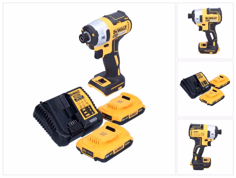 Avvitatore a impulsi a batteria DeWalt DCF 887 D2 18 V 205 Nm 1/4" senza spazzole + 2x batteria ricaricabile 2,0 Ah + caricabatterie