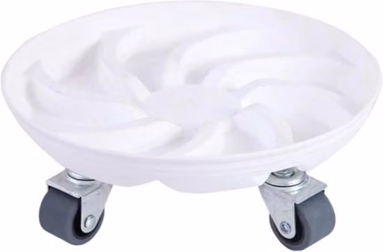 Carrello per piante - Ruota universale in acciaio con grande capacità di carico e rem - Cassa mobile e bacino per acqua - Carrello per piante portatile (bianco)