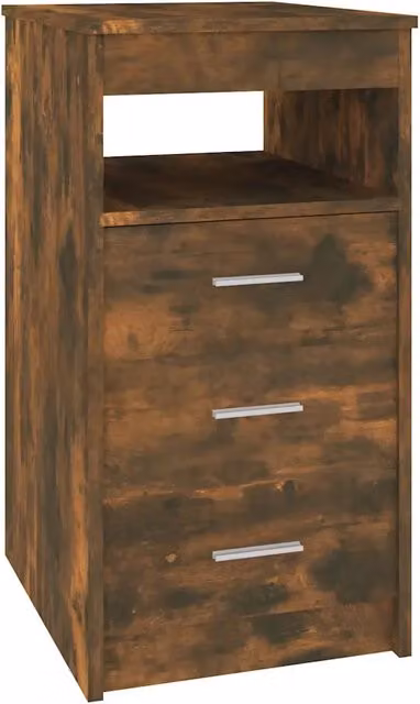 Cassettiera moderna a parete in legno composito marrone opaco L 40 cm, P 50 cm, H 76 cm – 1