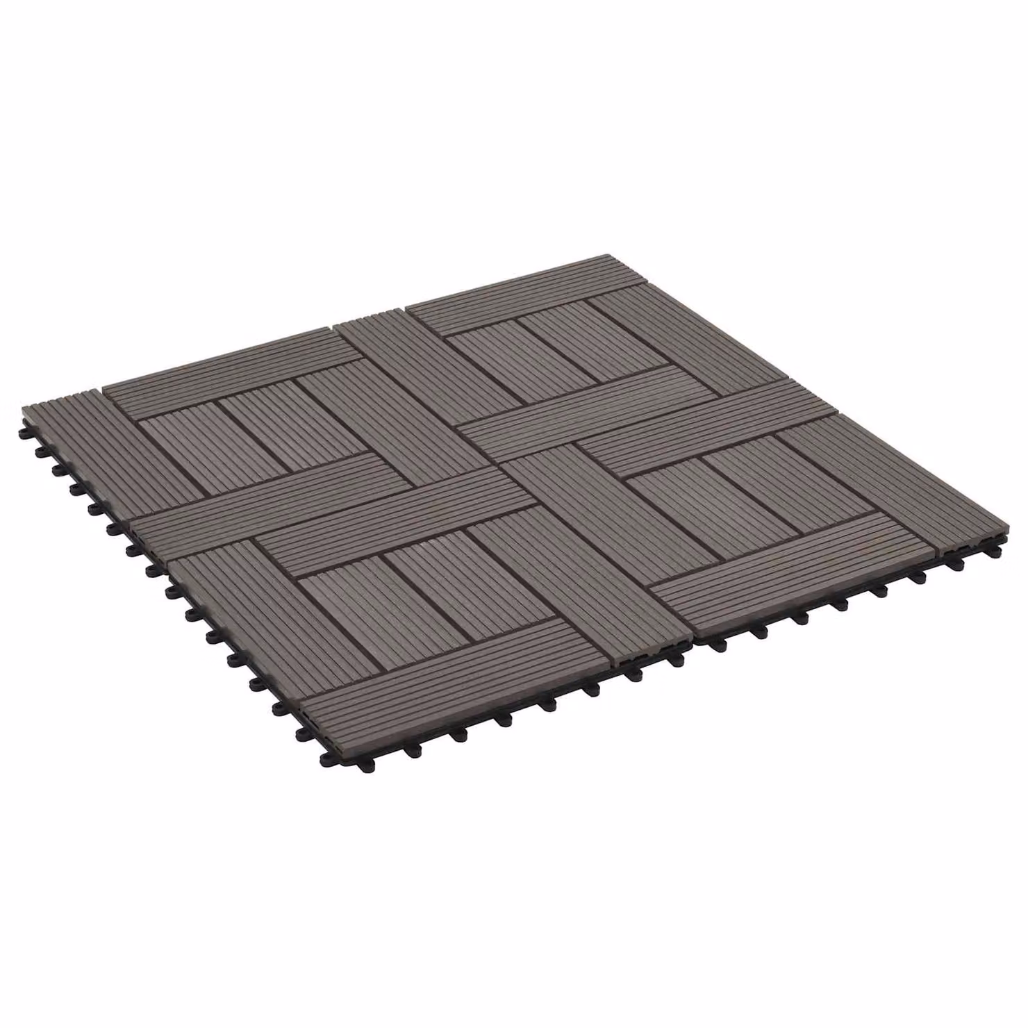 Set di 22 piastrelle per decking vidaXL in WPC marrone scuro, 30 x 30 cm