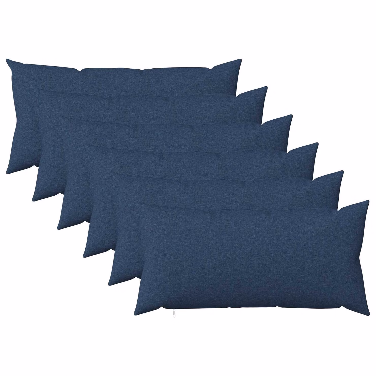 Set di 6 cuscini vidaXL HEERLEN blu in tessuto con rivestimento lavabile e rimovibile L/P/H: 80 x 40 x 40 cm