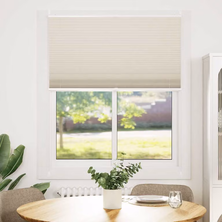 Tenda plissè semi-trasparente vidaXL beige, L: 100 cm, H: 150 cm