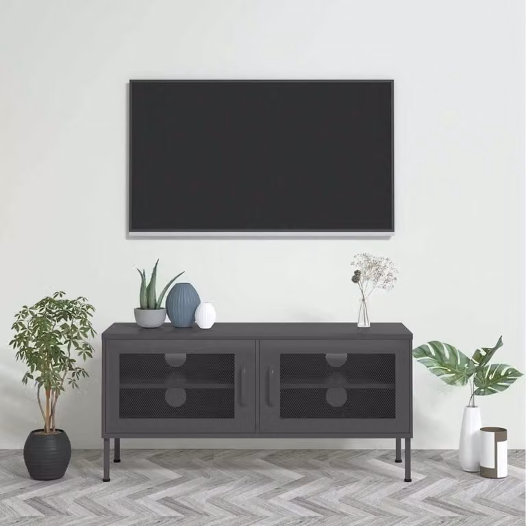 Mobile TV vidaXL in acciaio antracite L: 105 cm, P: 35 cm, H: 50 cm