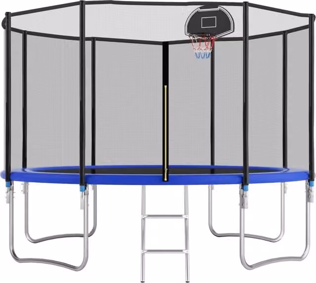 Trampolino da Giardino 366 cm ¨C Minimal ¨C Nero, Acciaio