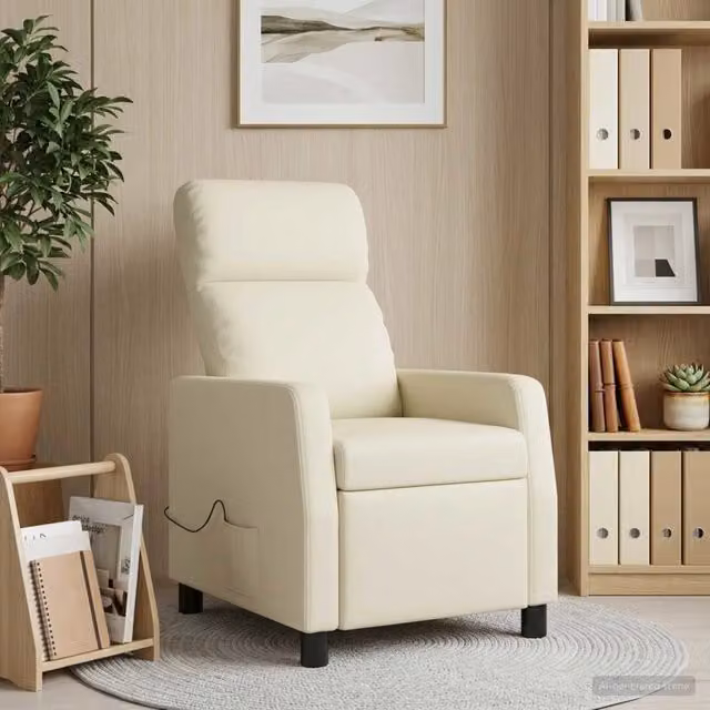 Divano Sedia-Poltrona Massaggiante Crema Similpelle 773346