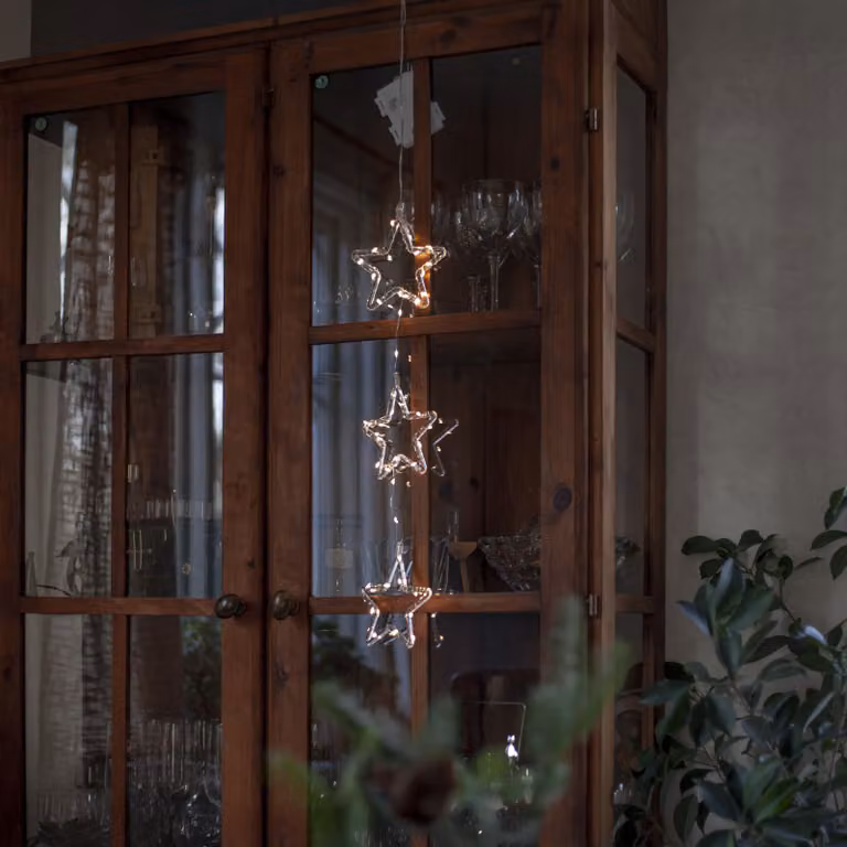 STAR TRADING, catena luminosa LED decorativa "Stina", 3 stelle, per uso esterno, trasparente