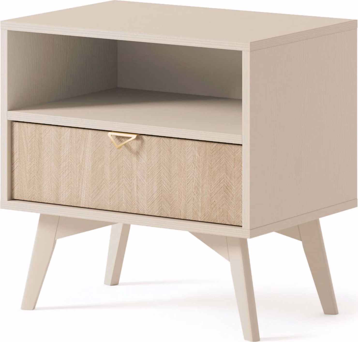 Comodino MEDEA - beige sabbia / abete