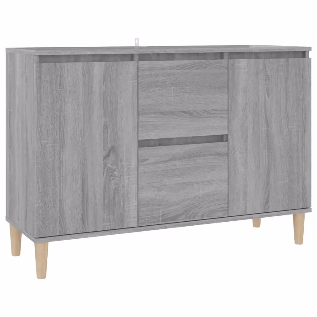 Credenza Buffet Design Mania Grigio Opaco in Legno MDF per Cucina e Soggiorno L: 101 cm, P: 35 cm, H: 70 cm – 2