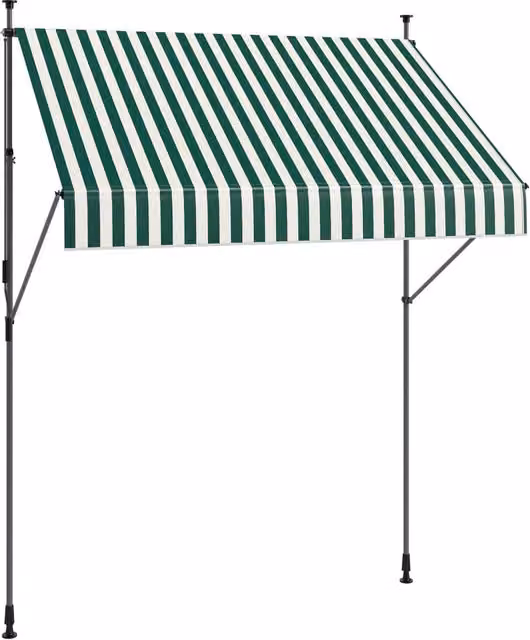 Tenda da Sole Zephmum in Alluminio e Poliestere Verde e Bianco L: 200 cm, P: 120 cm