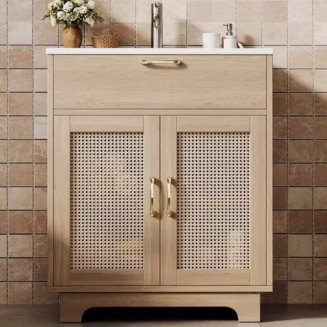 Mobile Sottolavabo da Bagno con Lavabo in Ceramica ¨C Xylo ¨C Bianco, 76x46x88 cm