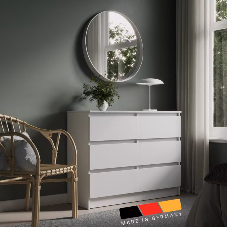 Cassettiera con 6 cassetti 100x78 cm cassettiera in legno bianco cassettiera credenza credenza alta credenza organizer larghezza 100 cm altezza 78 cm