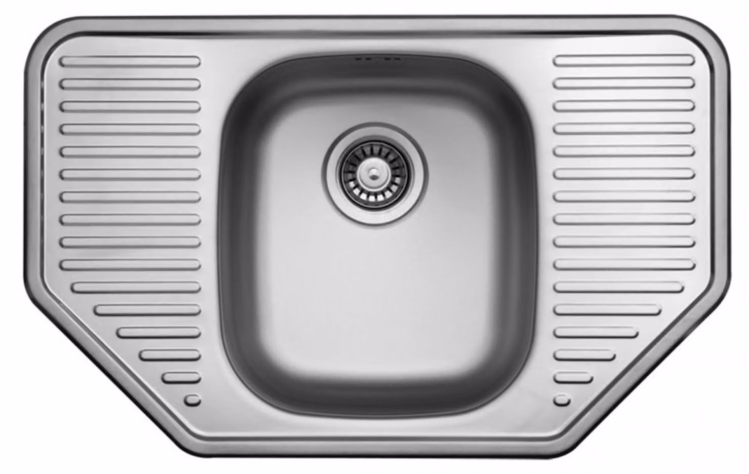 Lavello in acciaio inossidabile 78x49 cm con ripiano, lavello da incasso, lavabo, lavello da cucina Nils