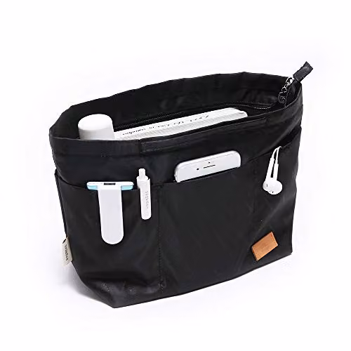 iN. Borsa organizer da viaggio, inserto multitasche, L, borsa tote, organizer con manici (L, nero)