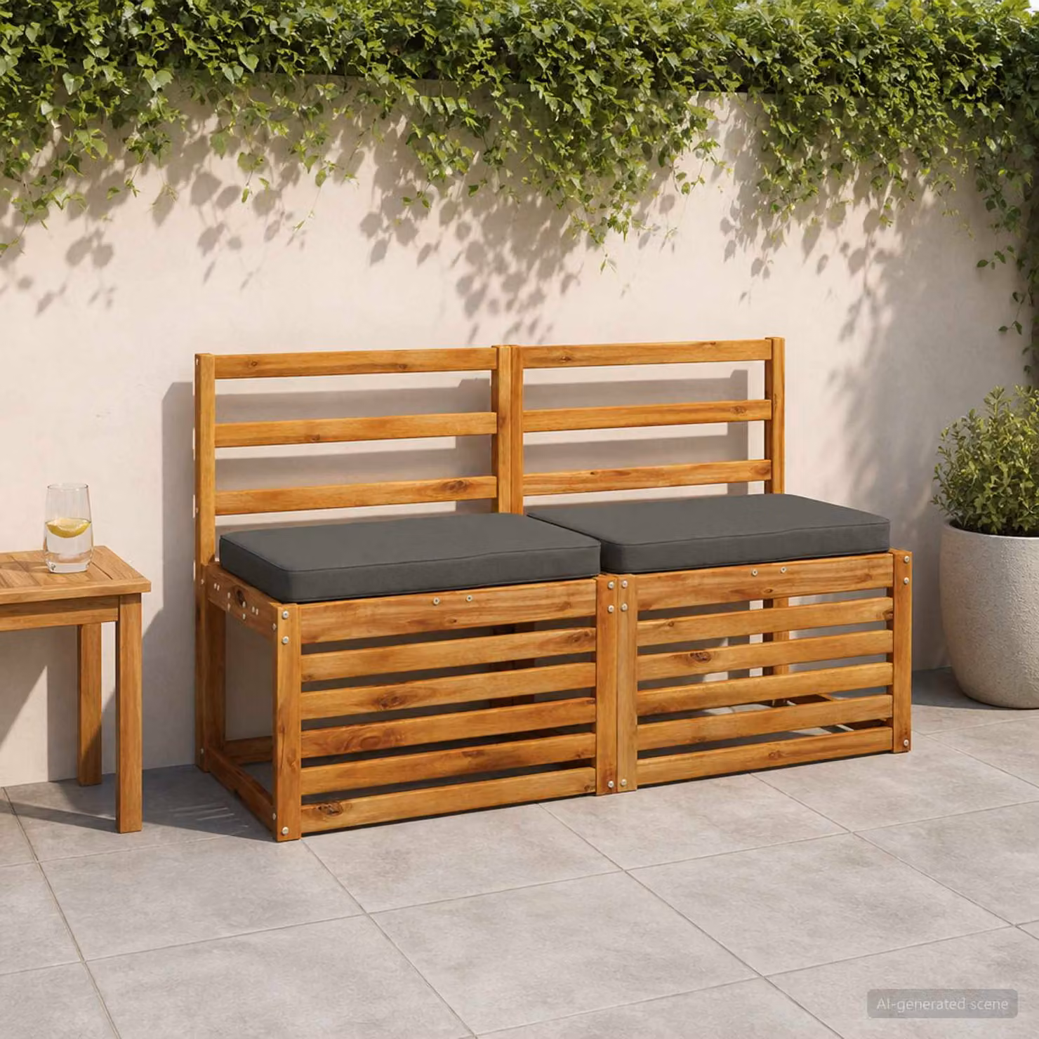 Cuscino per panchina vidaXL VUGHT in poliestere con rivestimento rimovibile e lavabile, colore antracite