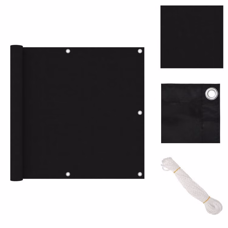 vidaXL Schermo privacy per balcone nero 90x500 cm Tessuto Oxford - Ombrelloni e tende da sole