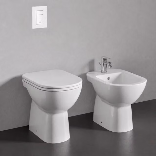 Sanitari tradizionali con scarico a terra e sedile incluso Gemma 2 Dolomite