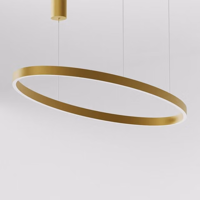 Sospensione LED Gea Criseide Ovale in Metallo, Dimmerabile, Disponibile in Bianco, Nero o Oro/Ottone