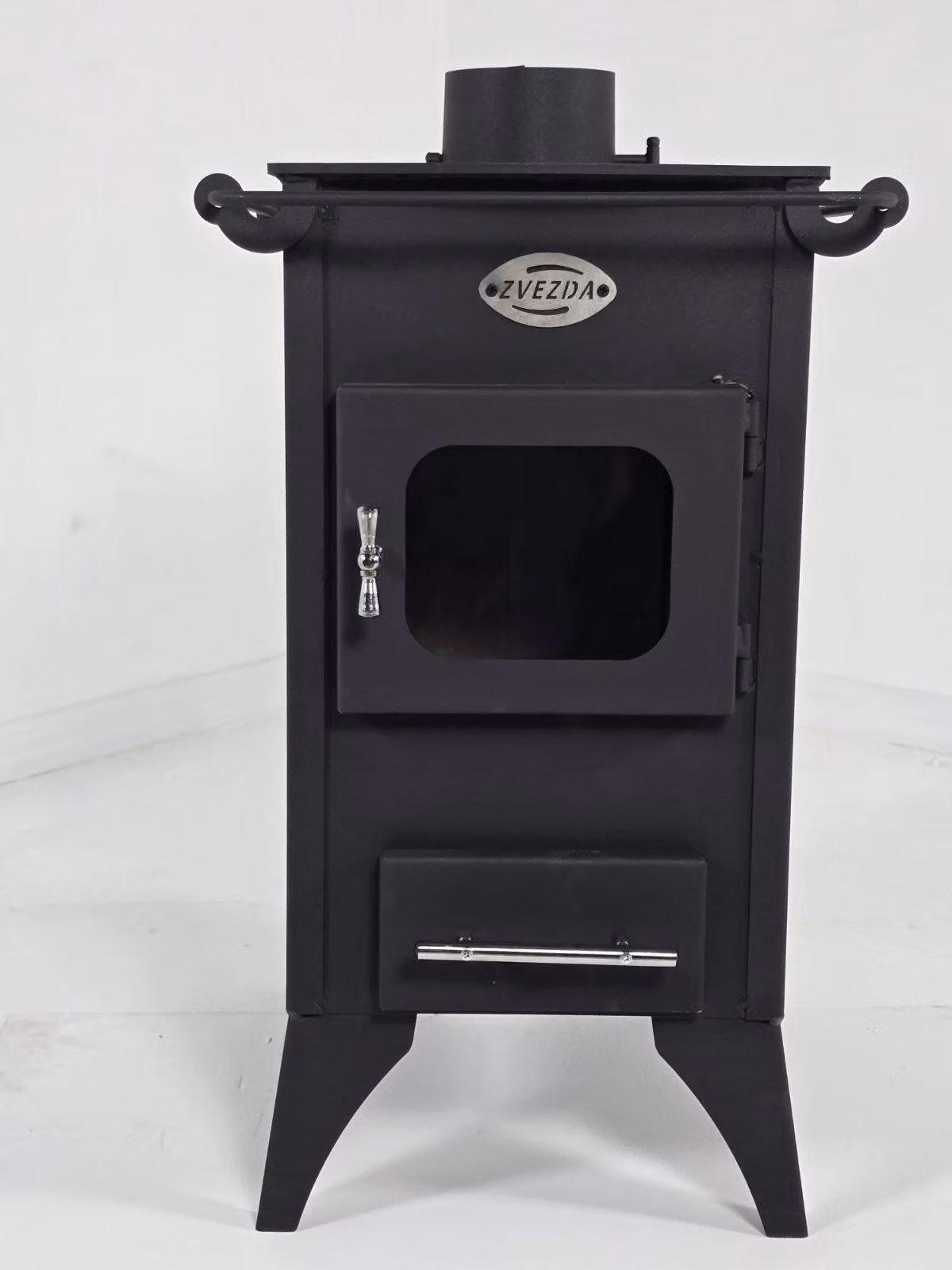 ZVEZDA Retro 22, Stufa a legna indipendente con vetro, 6,8 kW, Ø 130 mm