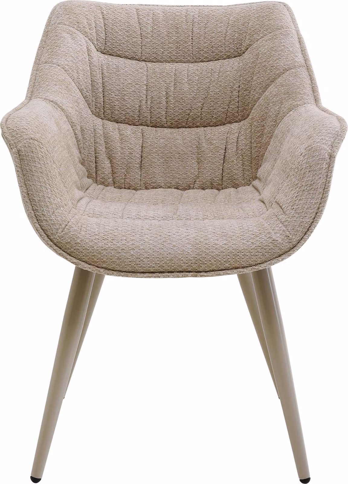 Poltrona imbottita Thelma, altezza seduta 46 cm, con braccioli, colore greige