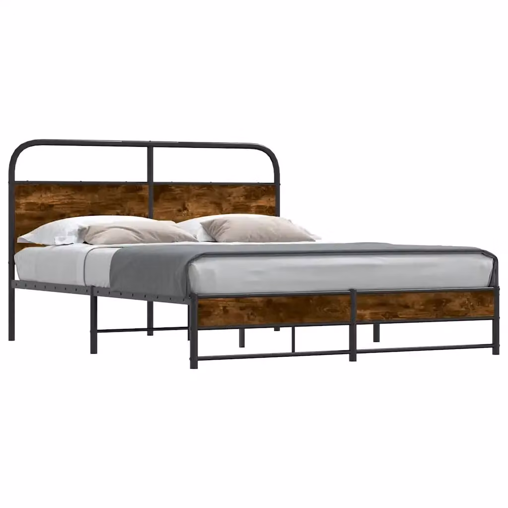 Giroletto senza materasso vidaXL in rovere fumo e truciolato, L/P: 150 x 200 cm – 2