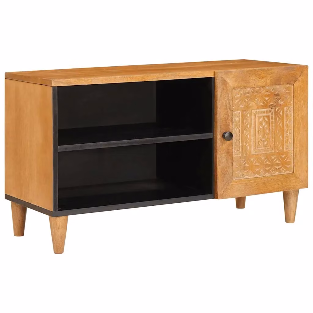 Unità TV moderna vidaXL in legno di mango marrone con finitura opaca L 80 x P 33 x H 46 cm