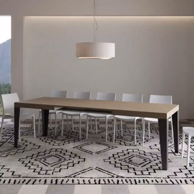 Tavolo allungabile Itamoby Flame tortora con gambe antracite L: 140/400 cm, P: 90 cm