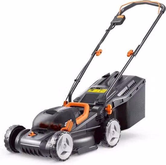 Tosaerba larghezza 34 cm, 40 V, batteria 2x4 Ah, nero