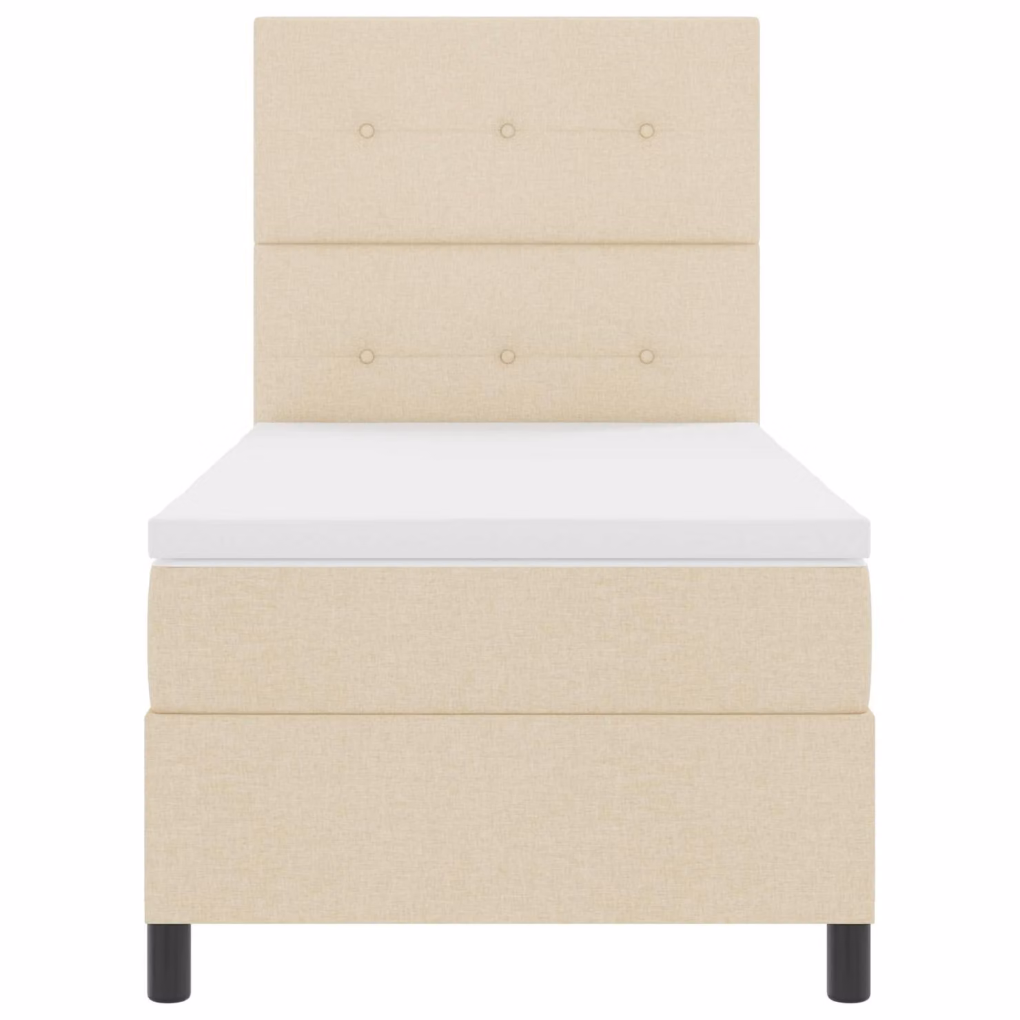 Letto a molle con materasso e illuminazione LED vidaXL in tessuto beige L 200 x P 80 cm