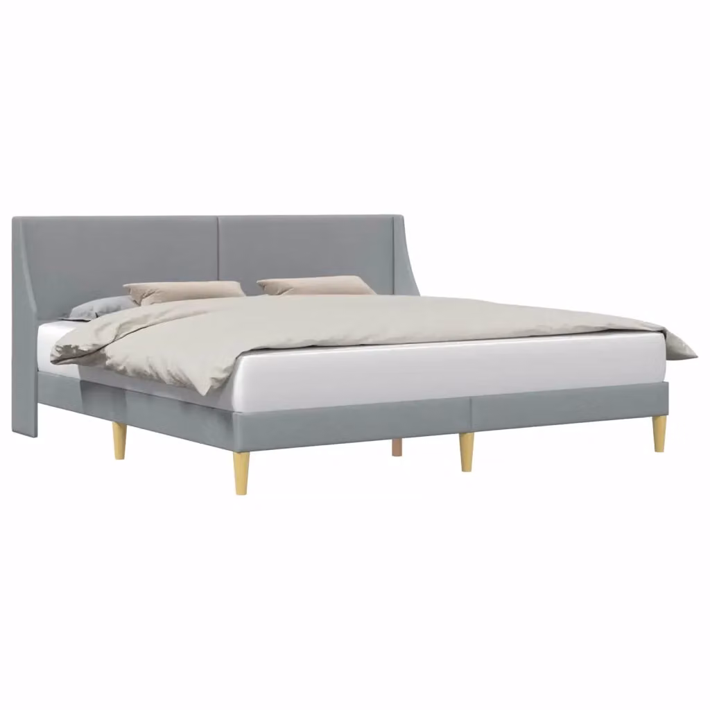 Struttura letto moderno con testiera e giroletto DESIGN IN in tessuto grigio e legno ingegnerizzato – 2