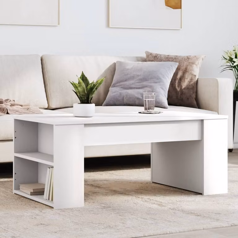 Maison Exclusive - Tavolino bianco 102x55x42 cm Materiale ligneo
