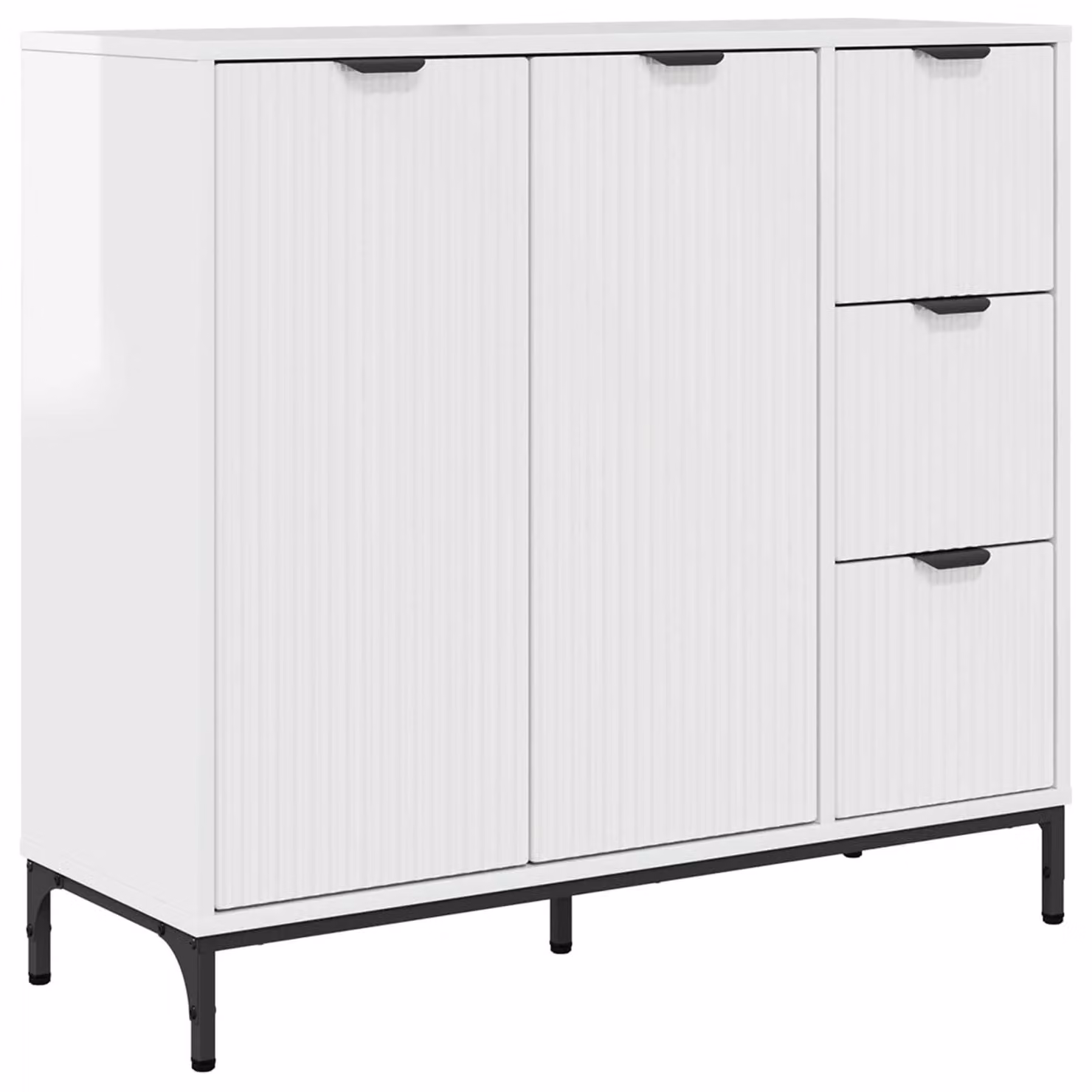 Credenza Bianco Lucido 89,5 x 33 x 82 cm Legno multistrato