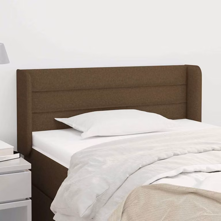 Testiera ad orecchio vidaXL in tessuto marrone scuro L: 103 cm, P: 16 cm, H: 78-88 cm