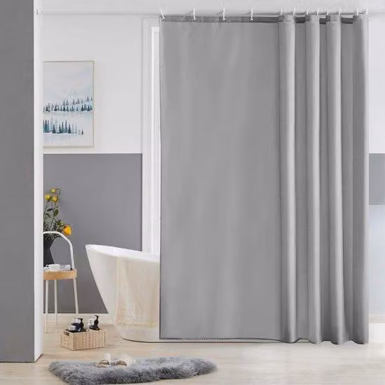 Tenda da doccia in poliestere resistente alla muffa per bagno o doccia, 180x180 cm, impermeabile, lavabile, 12 ganci, grigio.
