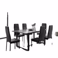 Sedie da sala da pranzo, design elegante, funzionalità salvaspazio, nero, 6 pezzi