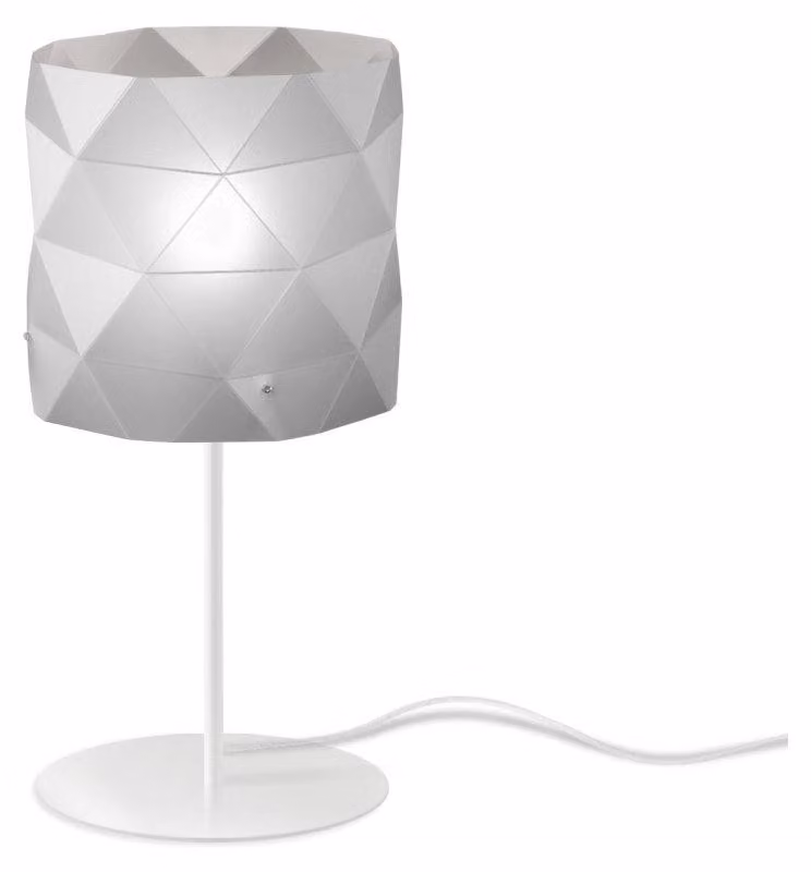 Lampada Da Scrivania Moderna Prisma Polilux ® Argento E Metallo 1 Luce E27