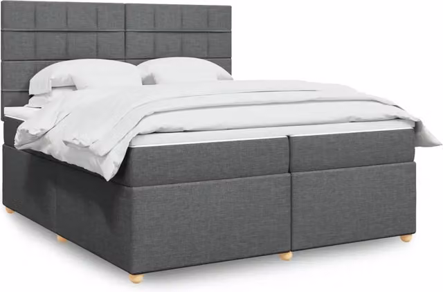 Letto Ibrido con Giroletto a Molle e Materasso vidaXL Grigio e Bianco 200 x 200 cm