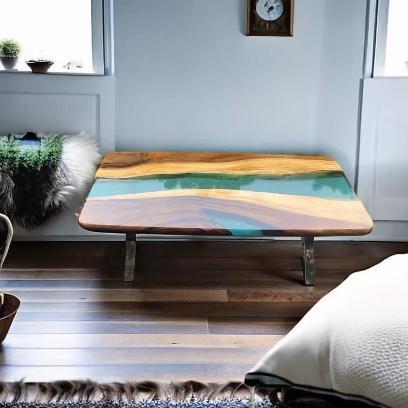 Luxus Couchtisch Rechteckig Design Holz Braun Möbel Wohnzimmer Couchtische