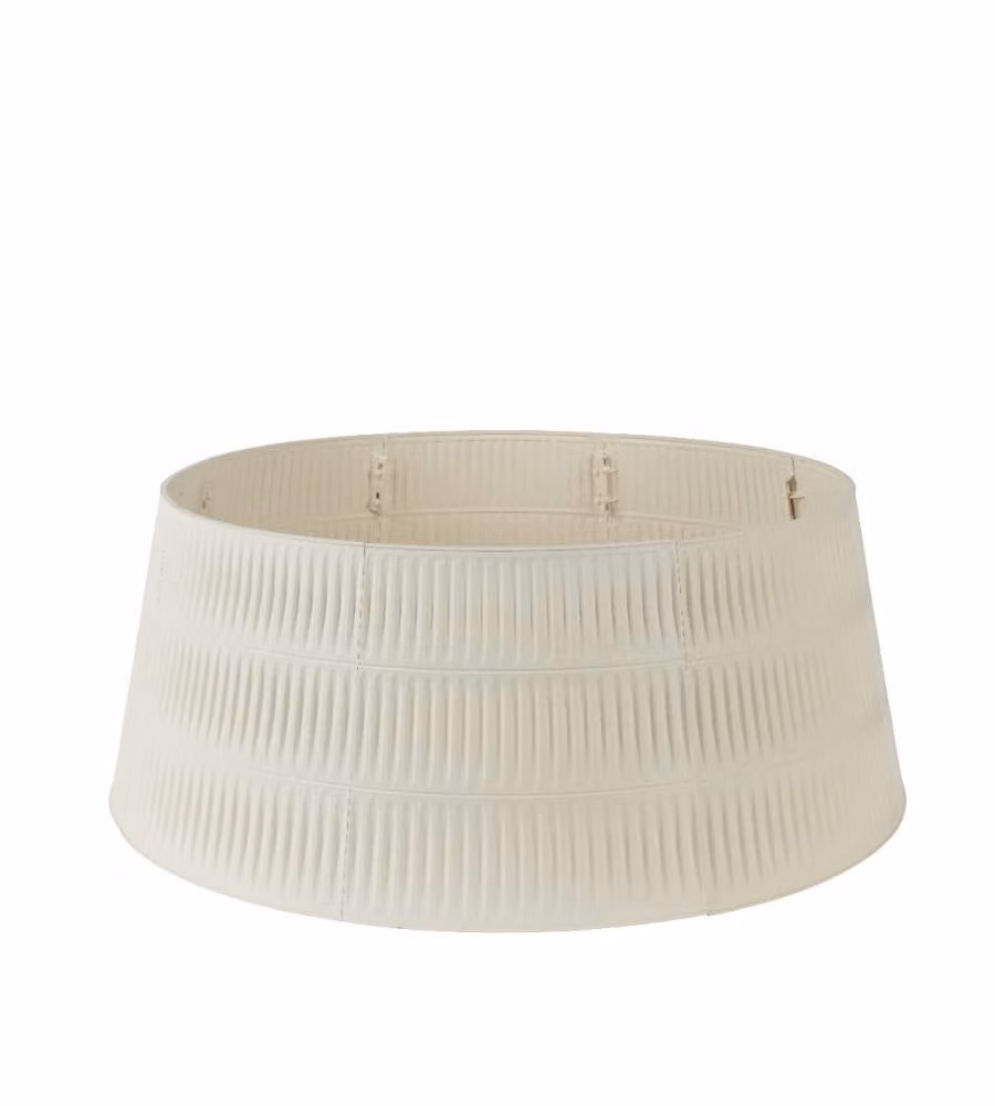 Everlands Cesto Copri Base Albero Natale - Bianco - 56x26,5 cm